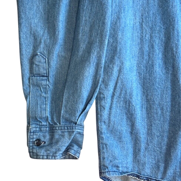 Vintage Harlequin Nature Graphics Painted Killer Whale Denim Button Up Shirt S - Picture 6 of 7